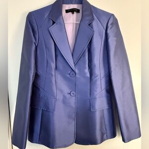 Anne Klein Shimmering Blue Skirt Blazer Suit Set